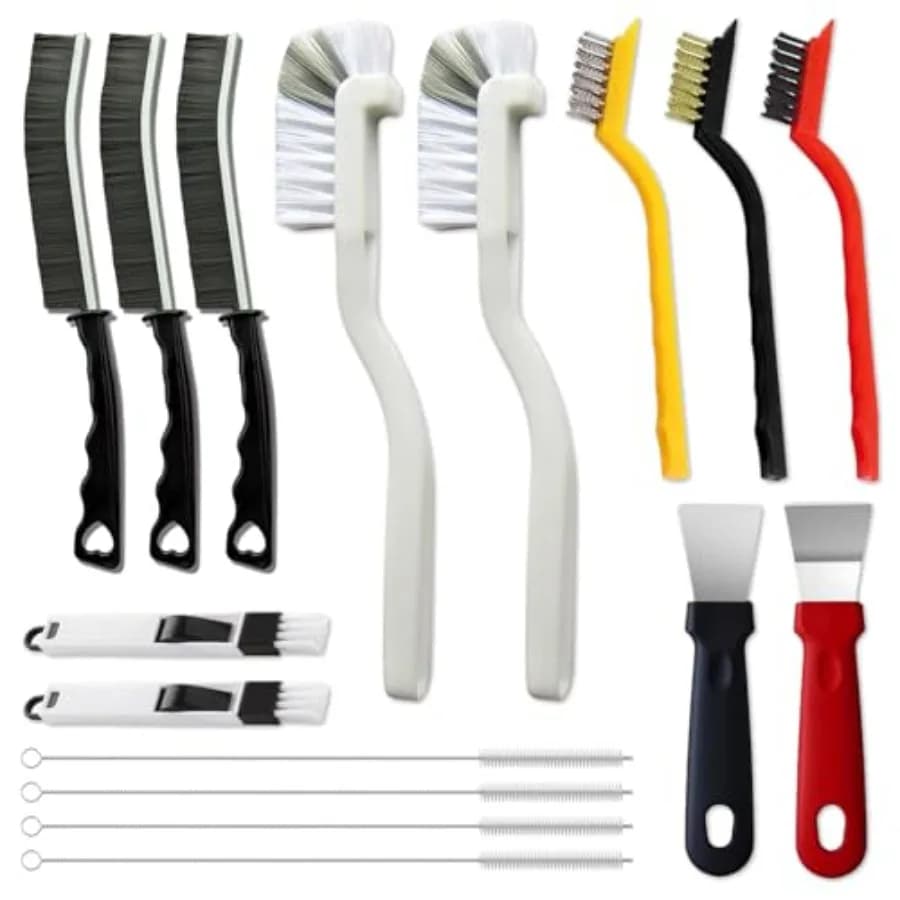 Crevice Cleaning Brush Set, Hard Bristle Scrub Brushes Tools for Deep Cleaning Gap, Window Groove Cleaning Brush for Sliding Do