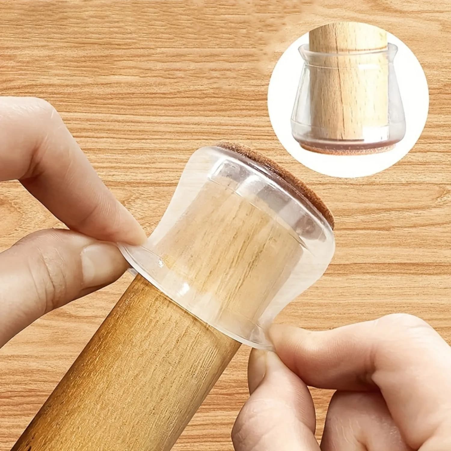 Protezioni per gambe di sedie in silicone da 24 pezzi, copertura trasparente per base di tavolo rotondo, protezione per pavimento con feltro antiscivolo, articoli per la cura della casa