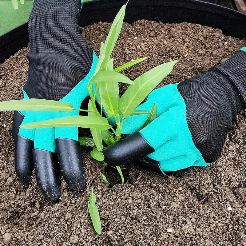 Guanti da Giardinaggio con Artigli, Guanti Resistenti alle Punture per Scavare, Coltivare Verdure e Fiori, Guanti Protettivi in Lattice