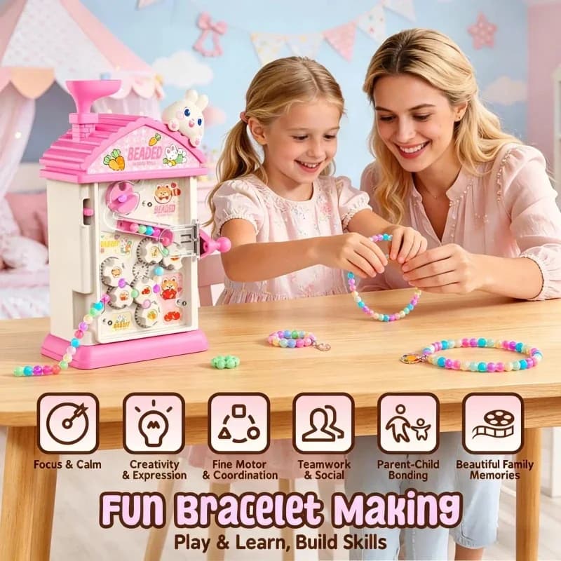 Kids Automatic Beading Machine Toy DIY Bracelet Making Kit Handmade Jewelry Bead Set Educational Craft For Girls Birthday Gift
