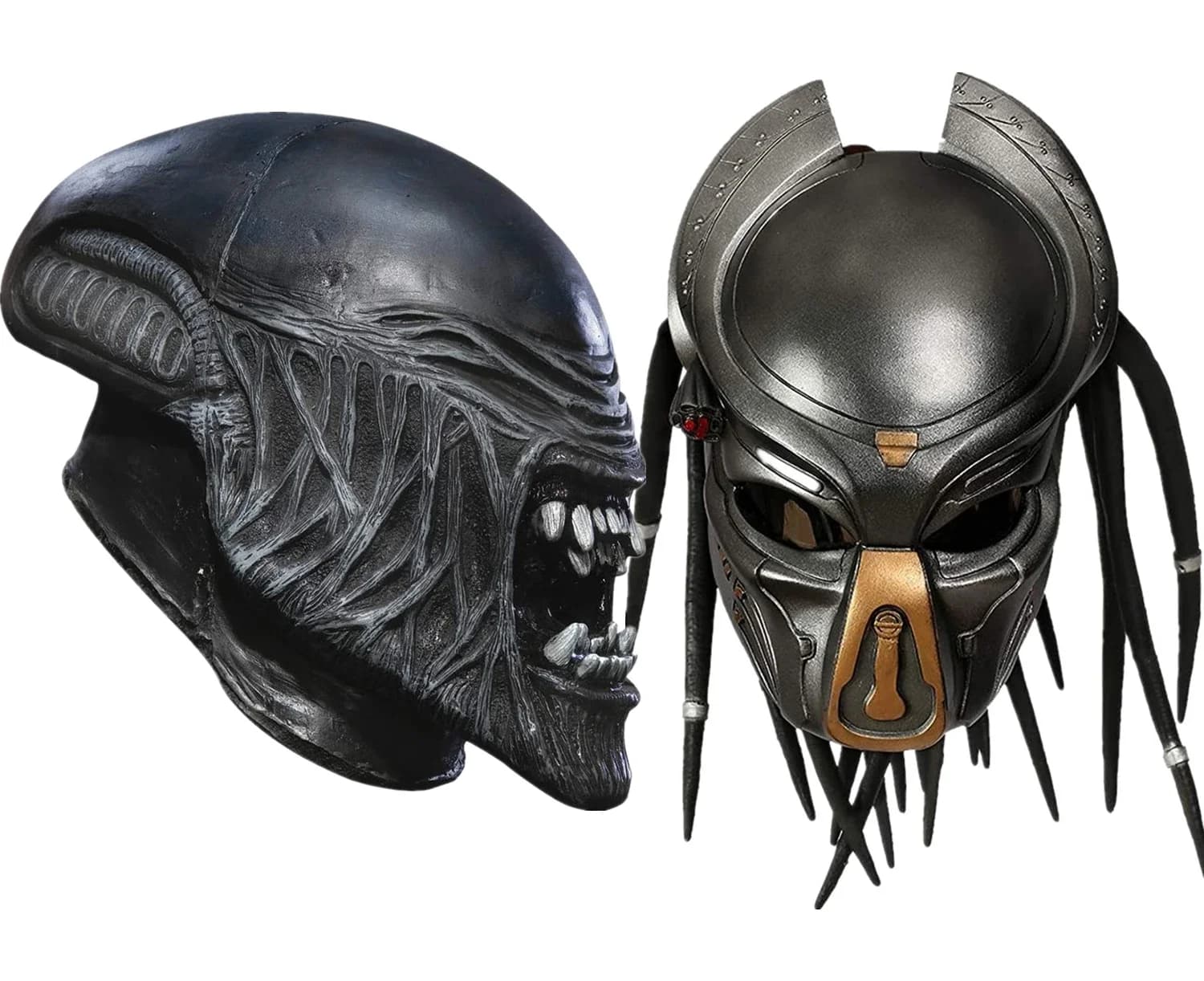 Latex Alien Predator casco maschera guanti di Halloween Cosplay Funny Masquerade puntelli Costume puntelli regalo per feste bambini