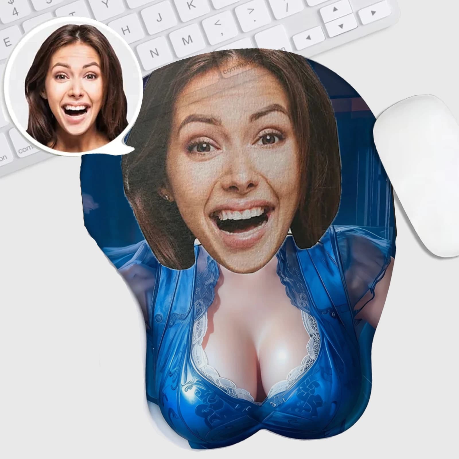1 tappetino decorativo da scrivania con avatar personalizzabile, tappetino per mouse, supporto ergonomico per il polso in silicone, antiscivolo, ad alta risoluzione