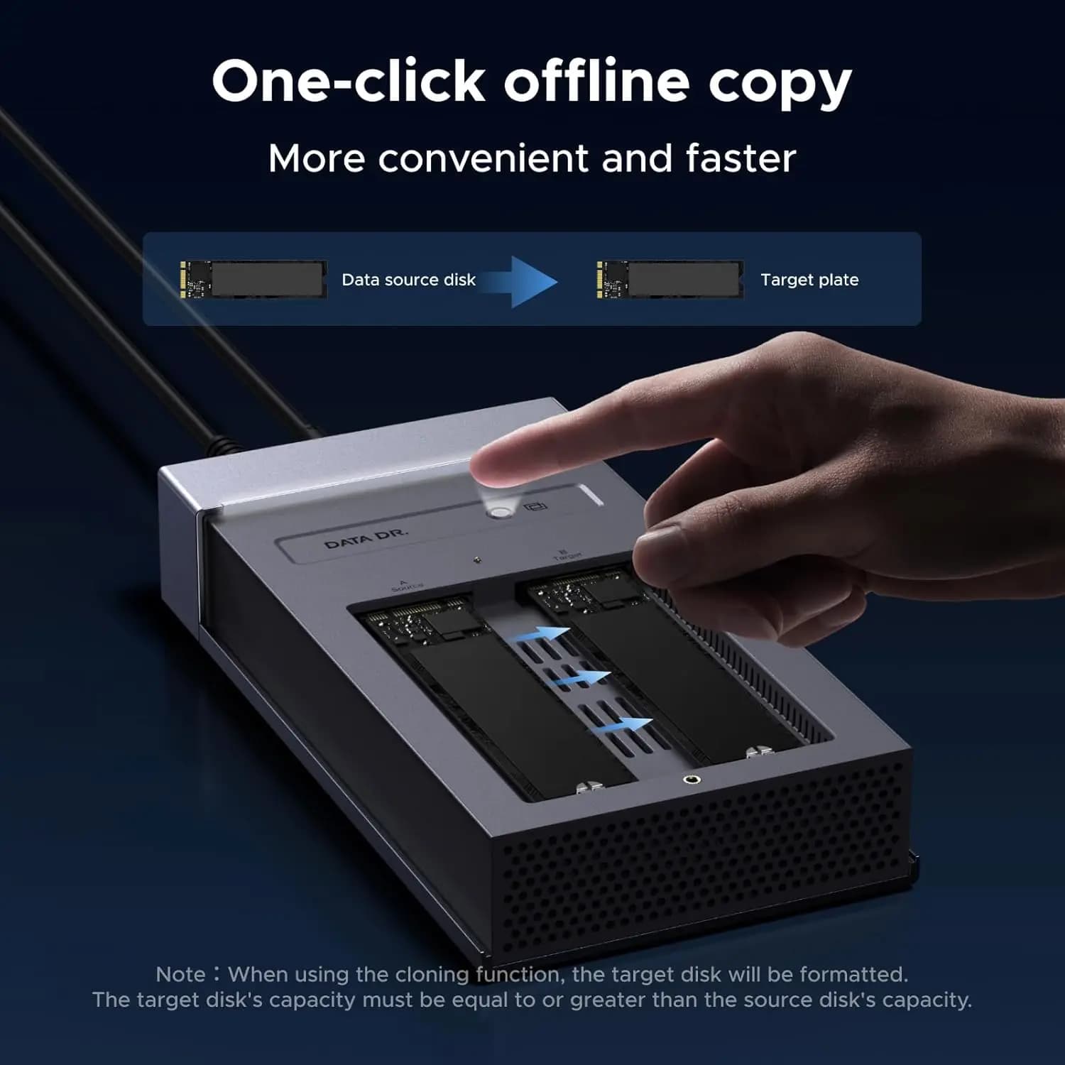 MAF UGREEN 40Gbps Dual-Bay M.2 NVMe SSD Cloner Enclosure USB4 NVMe Supporto Clonazione con un Tasto RAID Docking Station SSD con Dissipatore di Calore