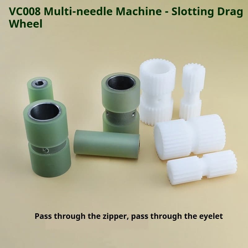 Sewing Machine Parts Rubber Slotted Feed Roller For JACK Multi‑Needle SIRUBA VC008 QB Bottom Hem Machine Zipper Eyelet Spares