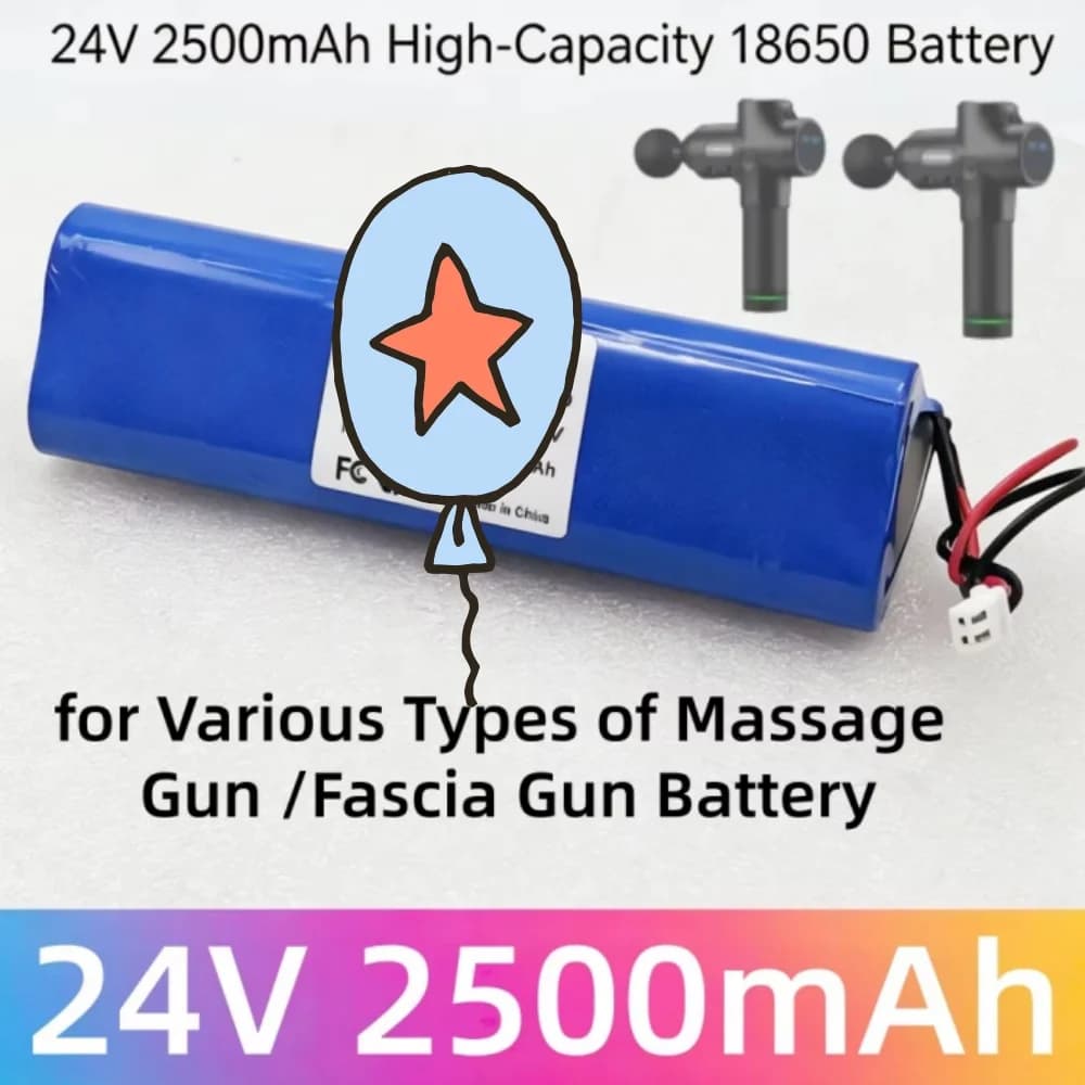 Batteria Ricaricabile agli Ioni di Litio 24V 2500mAh per Pistola Massaggiante Phoenix A1, Nuova al 100% per Rilassamento Muscolare e Terapia con Pistola Fasciale