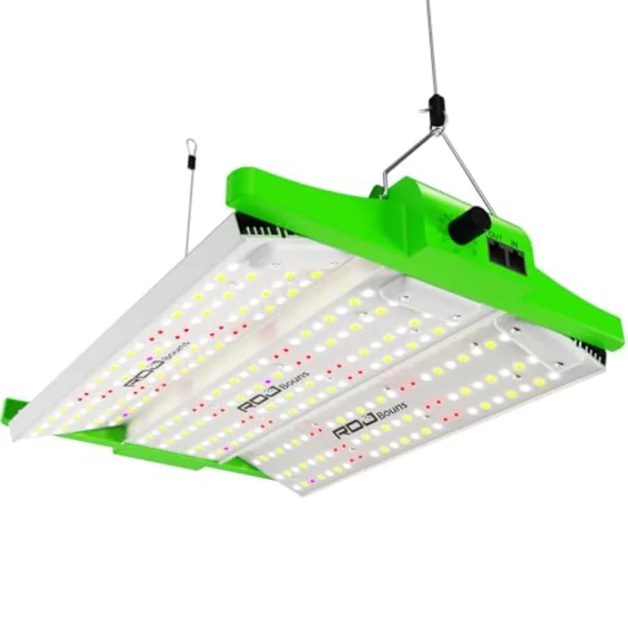 Luci per Coltivazione a Spettro Completo da 120W con UV e IR, Angolo del Pannello Regolabile 0-100, Dimmerabili, Collegabili a Catena per Semi, Verdure, Fiori e Piante