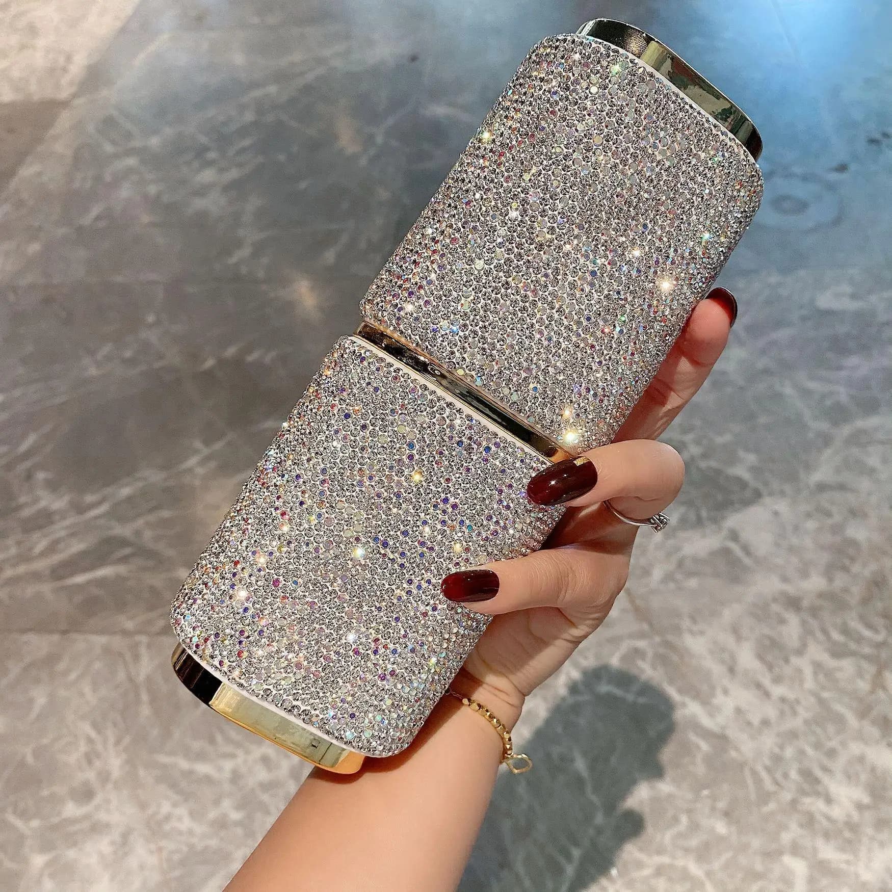 Set di spazzolini per dentifricio con strass scintillanti, custodia per articoli da toeletta portatile, porta pennelli per trucco, per organizer da viaggio
