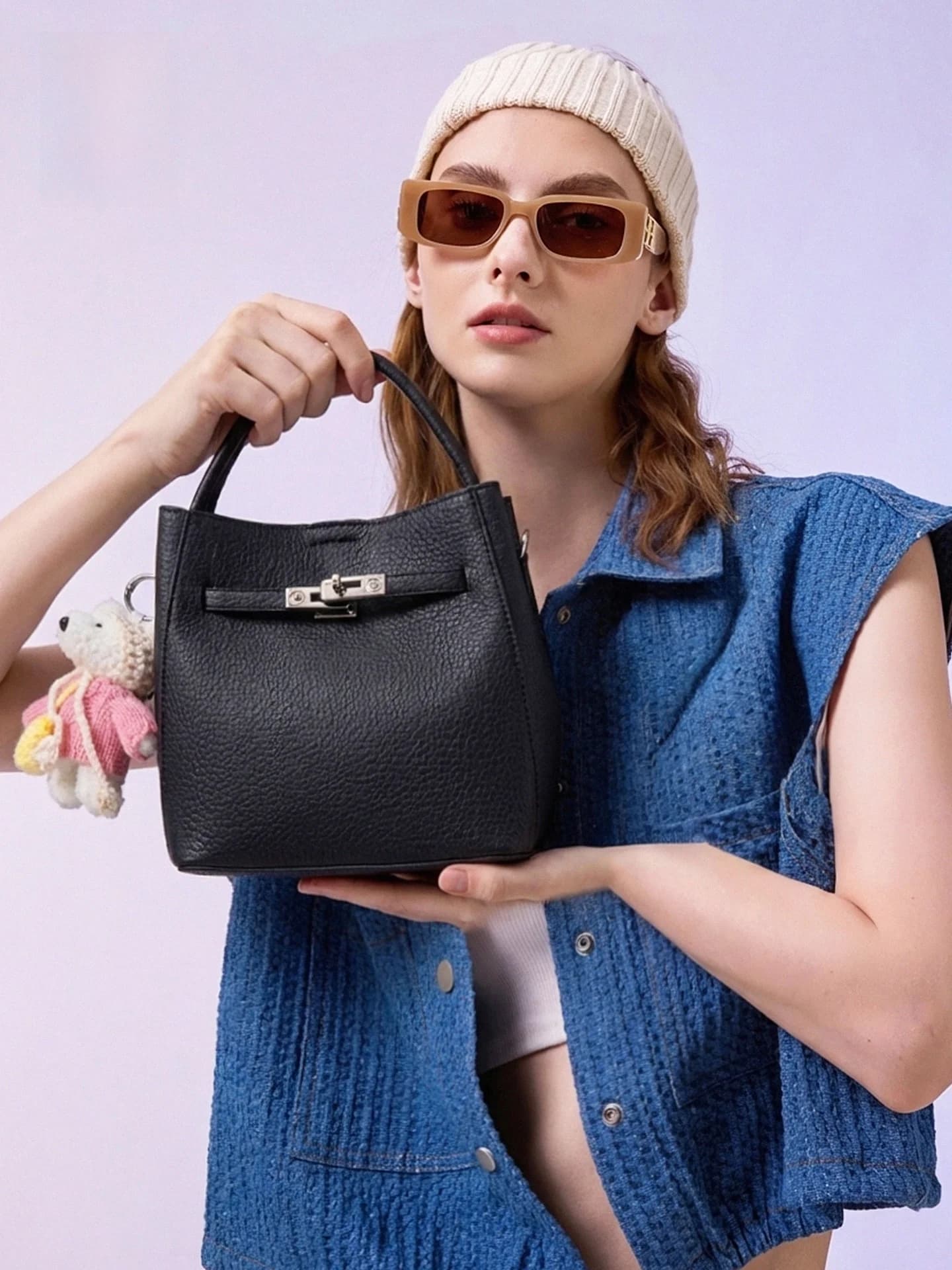 Borsa a secchiello da donna alla moda, piccola borsa da lavoro, nuovo stile Primavera 2026, borsa a tracolla versatile per pendolari, con manico morbido in PU