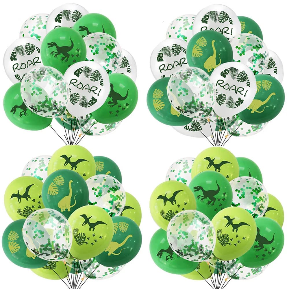 12inch Dinosaur Colorful Printed Latex Balloon Green White Latex Balloons Dinosaur Theme Birthday Party Baby Shower Supplies