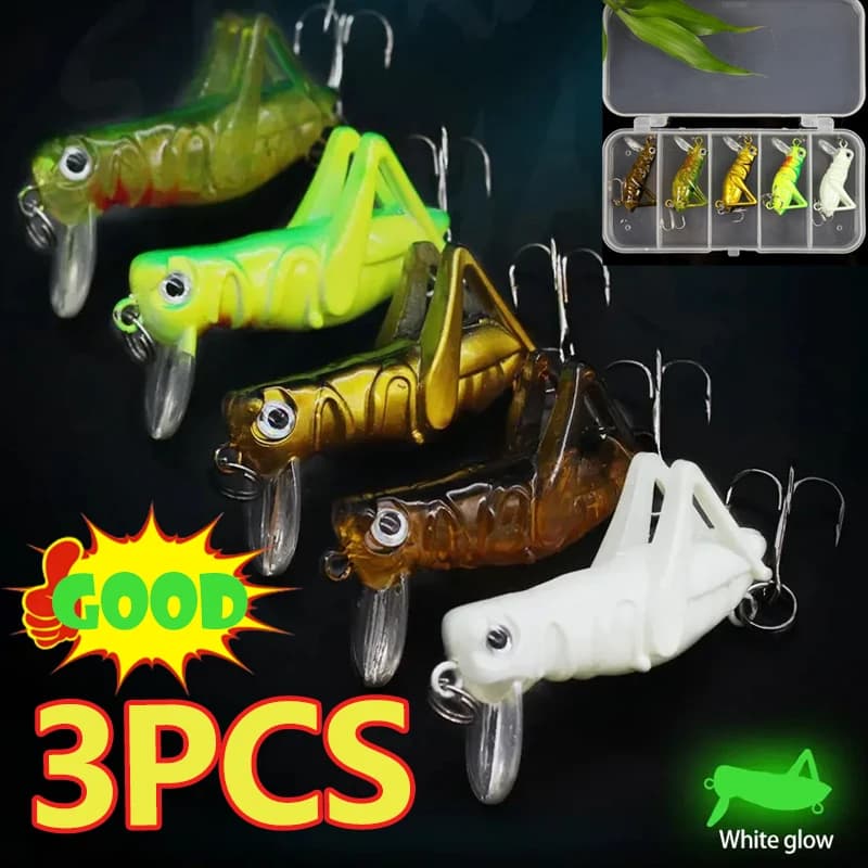 New 3PS Cavalletta Insects Fishing baits Crap Fishing Set of artificial baits with box Jig Wobbler Sea Biomimetic Fishing Equipment