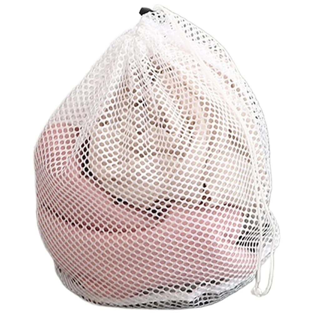 Thick Nylon Mesh Laundry Bag Featuring Drawstring Opening to Enable Quick Loading and Reduce Garment Distortion in Wash Cycles
