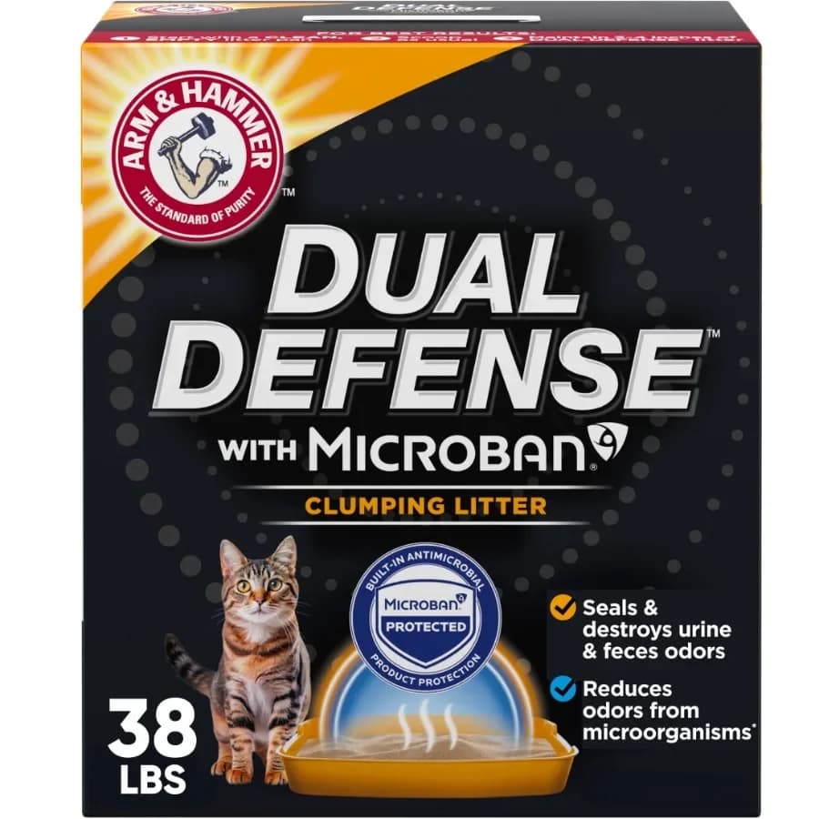 Dual Defense with Microban Clumping Cat Litter, Antimicrobial Product Protection*, Odor Control for Multi-Cat Households, 38 Lb