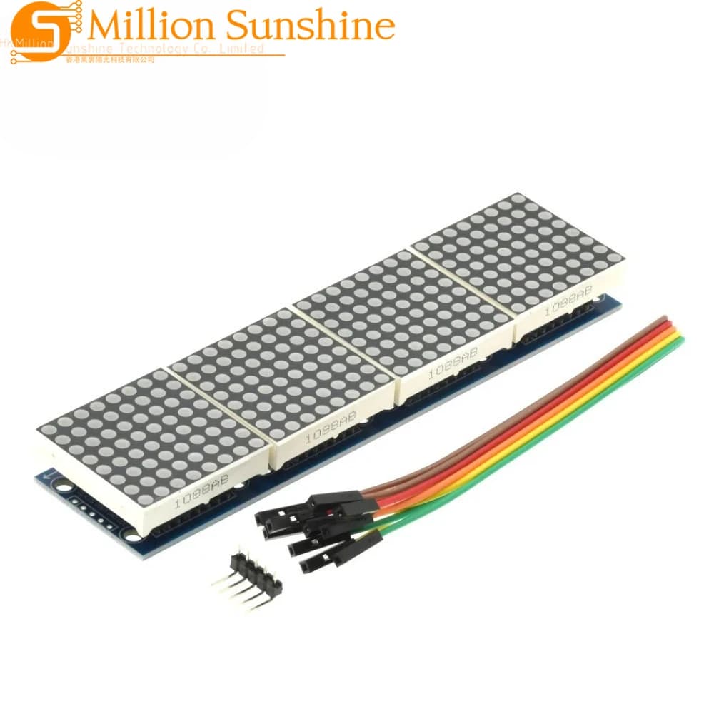 MAX7219 points matrix module for Arduino microcontroller, display 4 in 1 with 5P cable