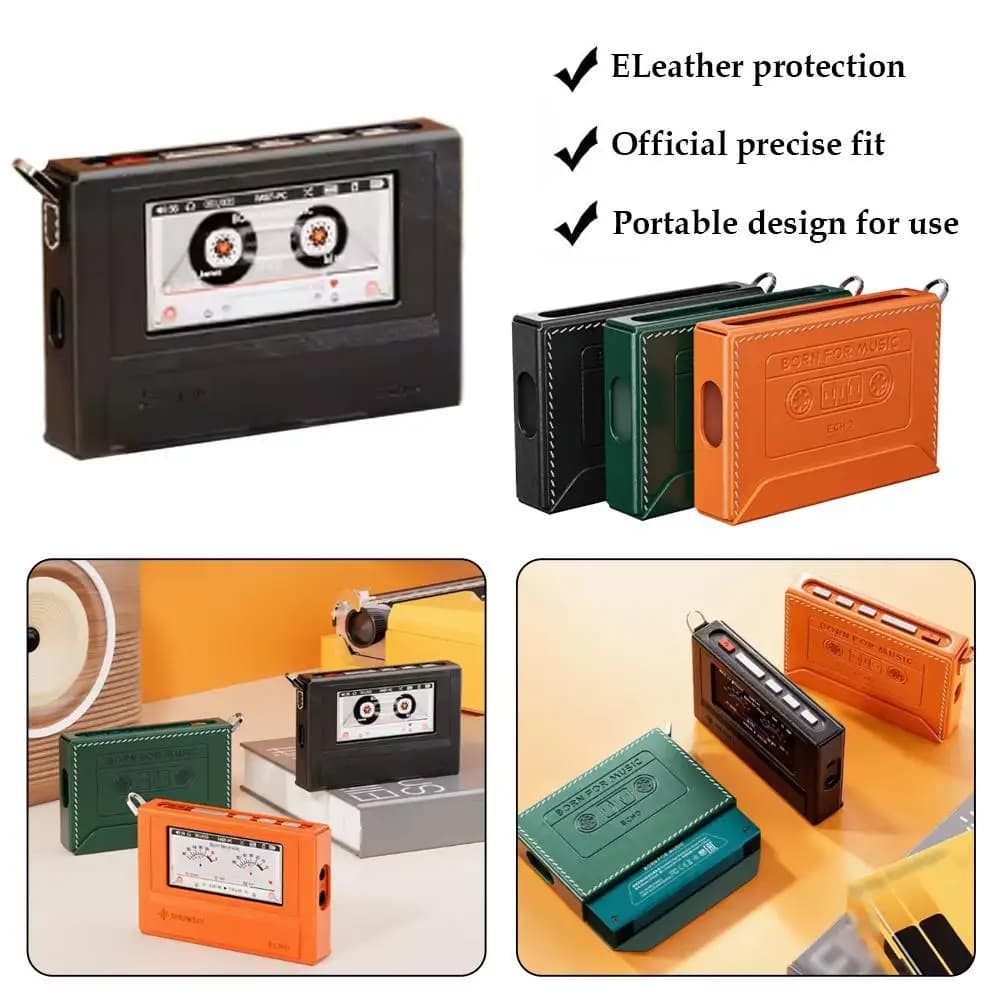 Per FiiO SnowSky ECHO, custodia protettiva portatile in pelle per lettore MP3 lossless, custodia protettiva anti-caduta in PU per mini lettore musicale, 3 colori