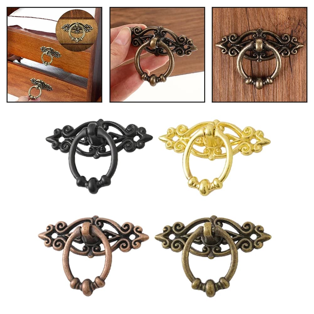 Maniglia per cassetto dell'armadio con maniglia retrò in lega di zinco da 5 pezzi, cassettiere, guardaroba, maniglie per porte, maniglie per mobili