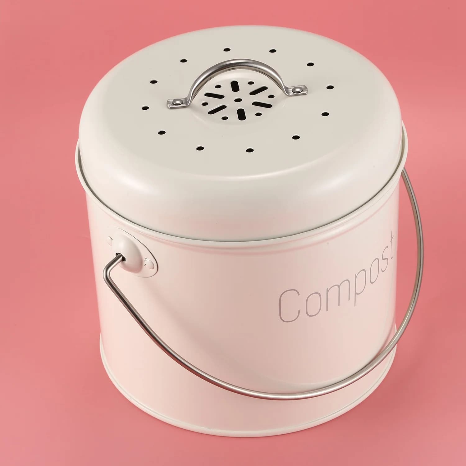 newA10R Compost Bin 3L - Stainless Steel Kitchen Compost Bin - Kitchen Composter for Food Waste - Coal Filter