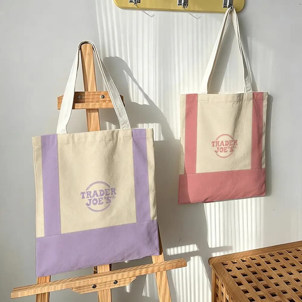 Solid TJ Plain Storage Bags Canvas bags are suitable for going to class, shopping, gifts, and commuting