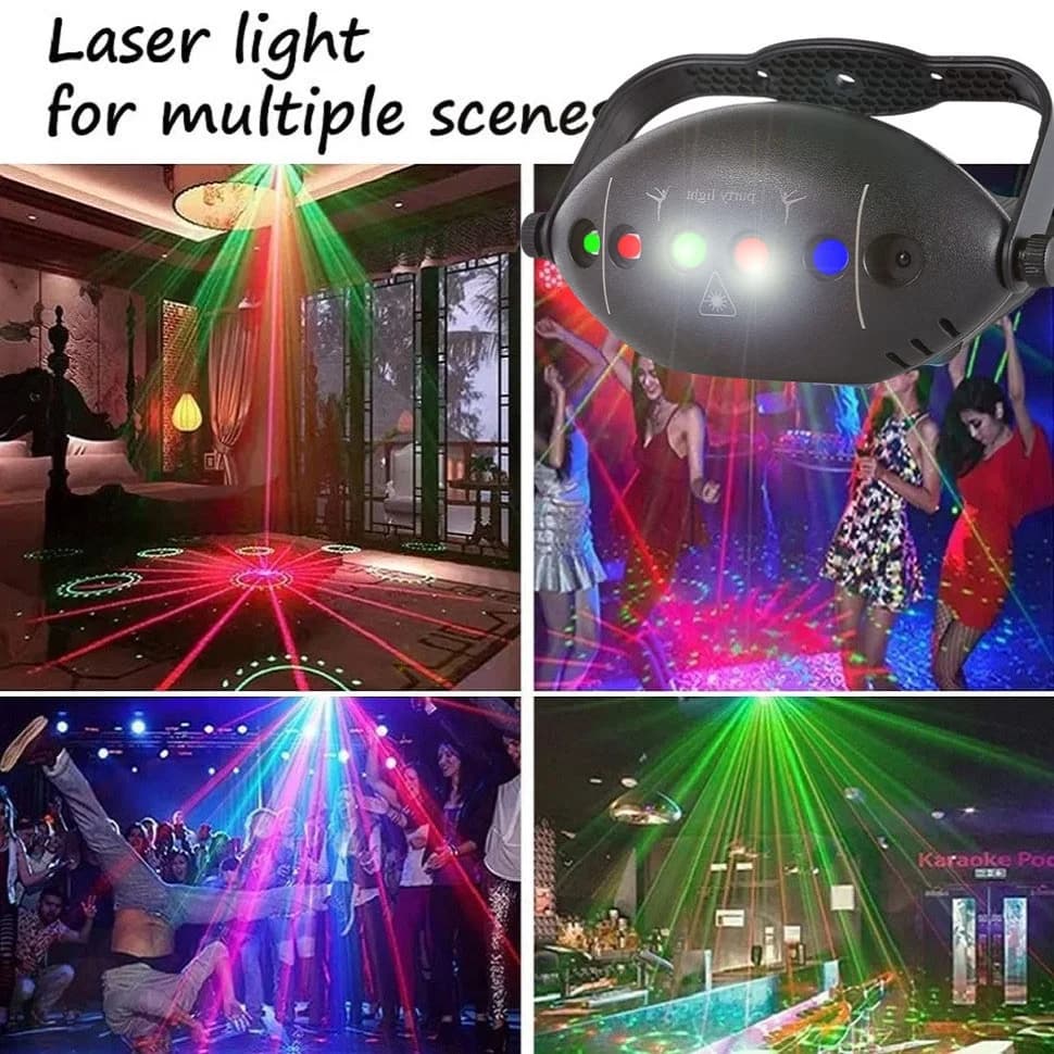 Luci da discoteca RGB Stage DJ Party Proiettore di luce laser Luce stroboscopica Party Club Home Holiday Decorazione Luci Lampada da festa