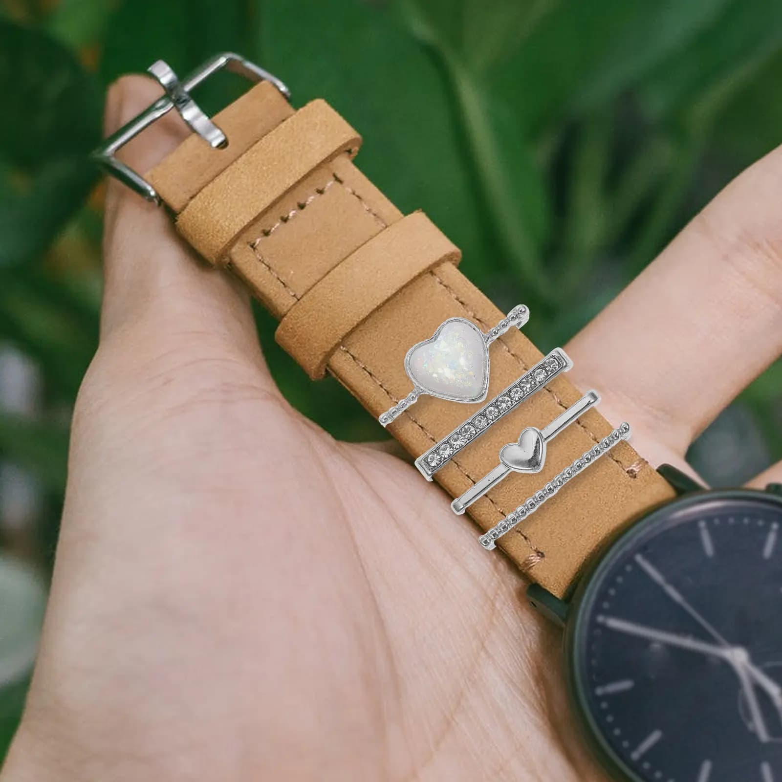 4 Pezzi Anelli Decorativi in Acciaio Inossidabile per Cinturini di Orologi, Eleganti Accessori Moderni per Cinturini di Smartwatch