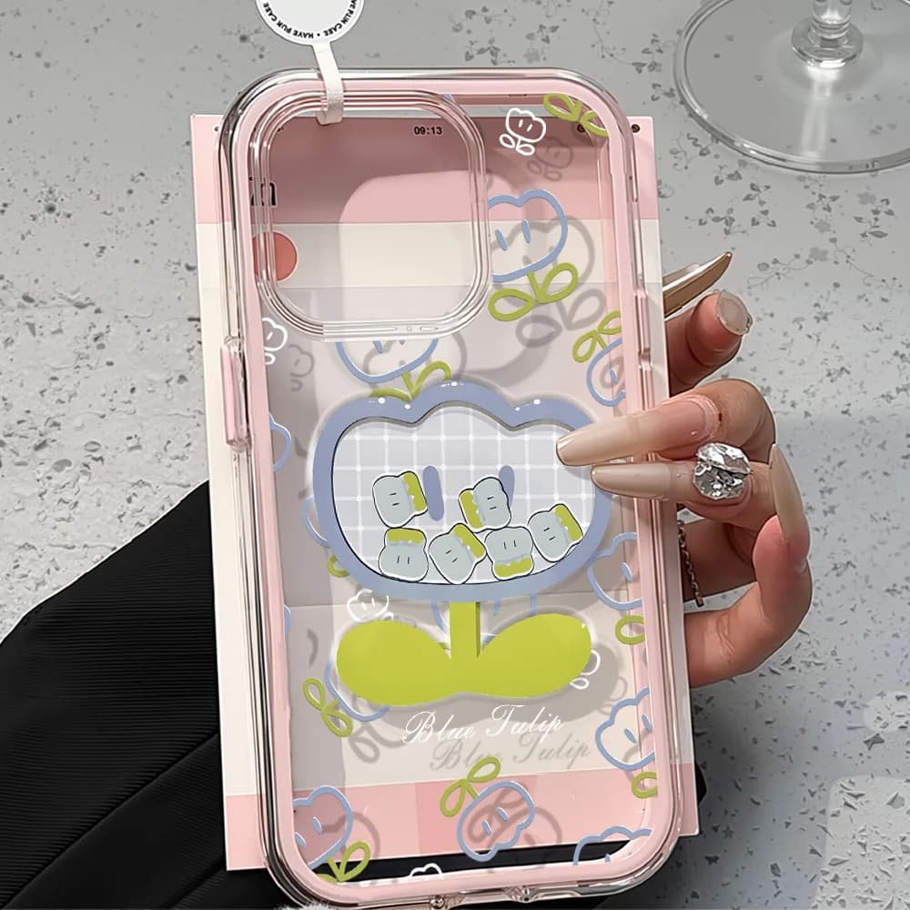 Custodia Morbida in TPU con Fiori Dipinti e Colori Caramella per iPhone 17 Pro Max 16 13 11 15 14 12 Air 17promax, Cover Trasparente 2 in 1