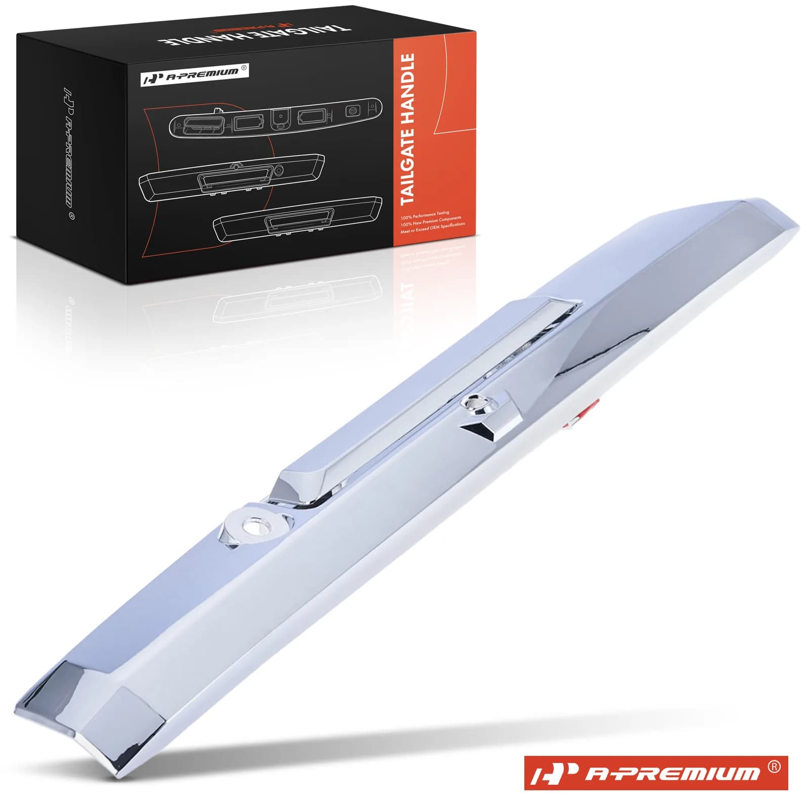 A-Premium Tailgate Handle with Camera Hole & LED Hole & Keyhole for Ford F-250 Super Duty F-350 Super Duty 17-20