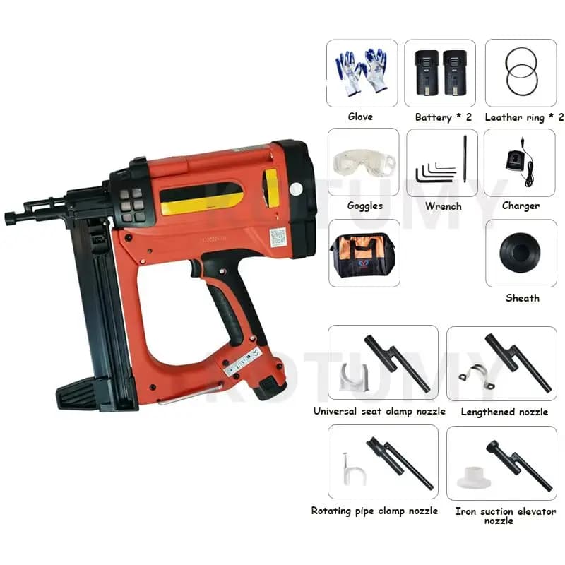 Chiodatrice Pneumatica Professionale per Acciaio, Pistola Sparachiodi a Gas, Graffatrice ad Aria per Lavori Idraulici, Falegnameria, Telai e Canalizzazioni