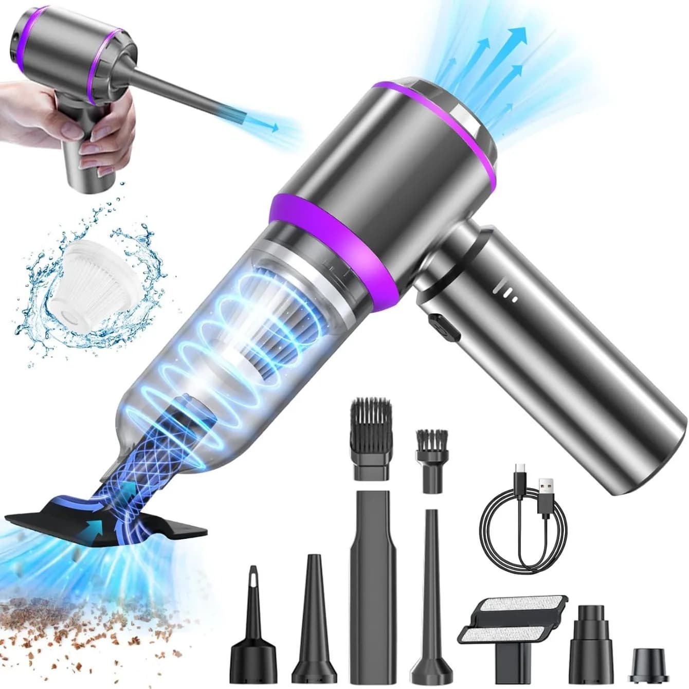 Powerful Vacuum Cleaner for Auto | Vacuum Cleaner Wireless Laptop for Auto | Powerful Air Blower Suitable for Appliances and Hair dryer