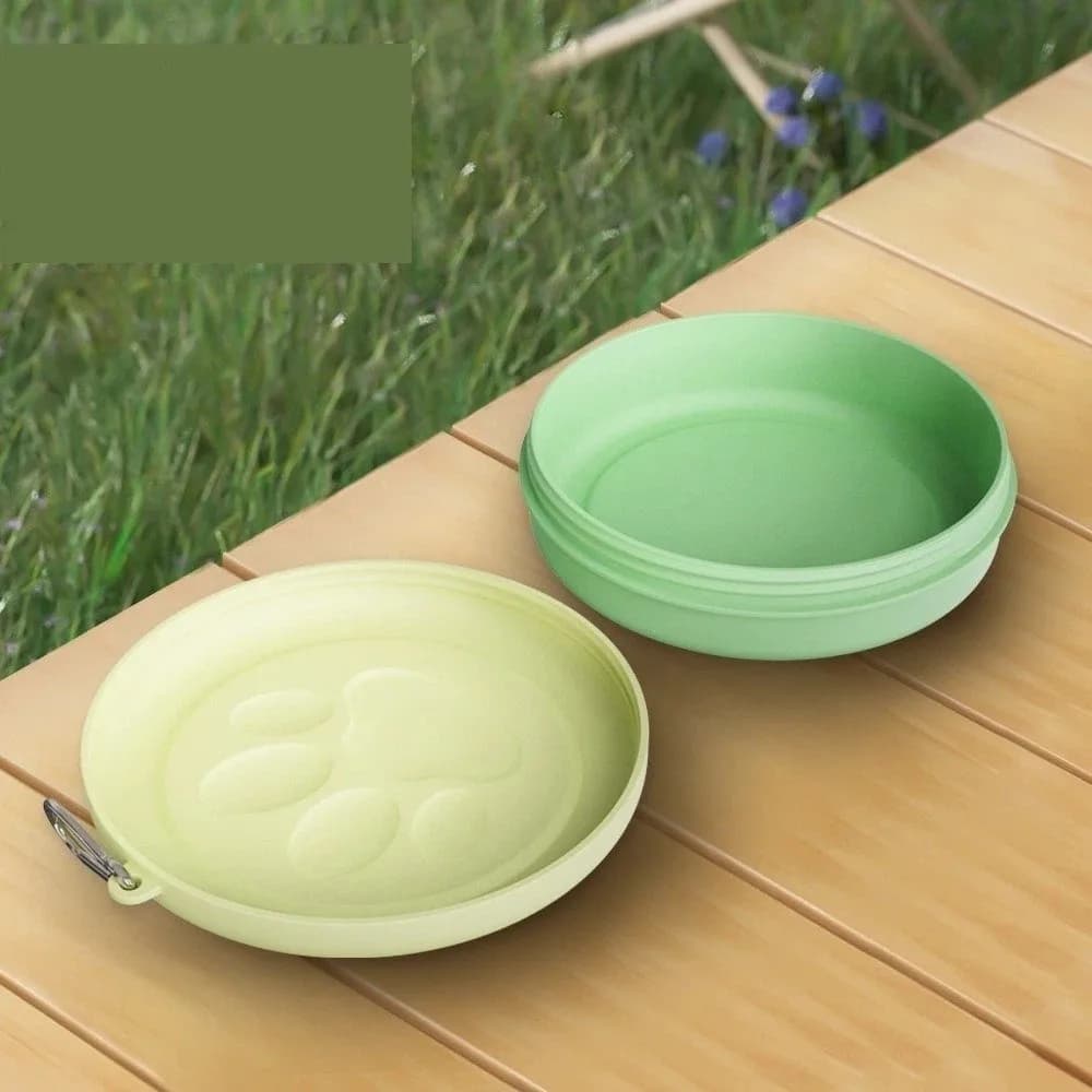 Durable Dual-Purpose Dog Food Feeding Portable Collapsible Pet Travel Bowl With Lid Cover 2-in-1 Design Dog Water Dish Traveling