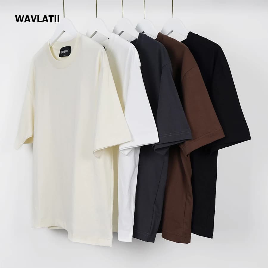 WAVLATII T-shirt bianca nera oversize per le donne Moda femminile Casual Plus Size Tees Lady Summer Streetwear Top WT2599