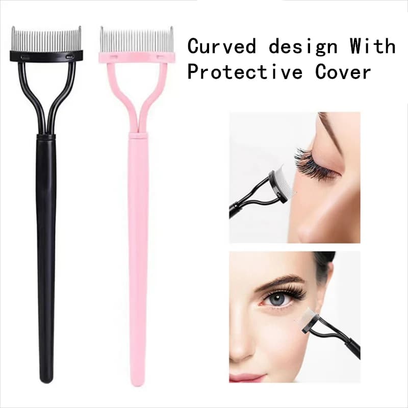 1/3PCS Eyelash Separator Metal Tooth Straight Folder Stainless Steel Beauty Makeup Brush For Eyelash Pettine Mascara Curl Makeup Tool