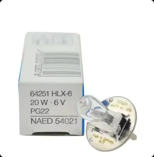 Adatto per lampada alogena OSRAM HLX 64251 6v20w pg22, 64251 HLX-6 Zeiss 20SL SL120 SL130 6V 20W PG22, lampada per microscopio