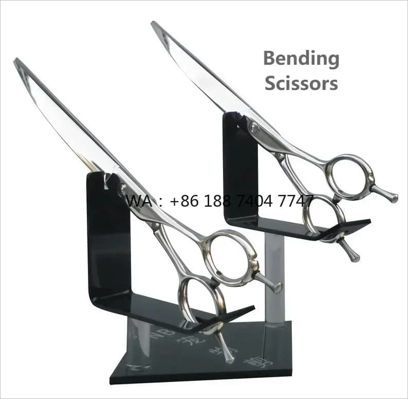 Veterinary Pet Grooming Scissor Bending Straight Tooth Puppy Dog Shear Animal Haircut Barber Home Curved Trimmer
