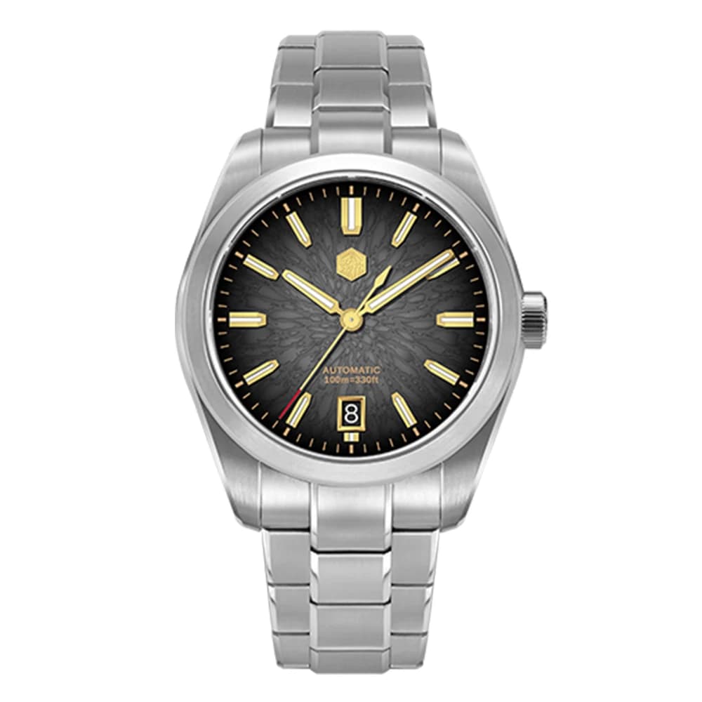 Men's automatic watch San Martin dial JianZhan mechanical wristwatch 10Bar waterproof BGW-X1 light sapphire Miyota 9015