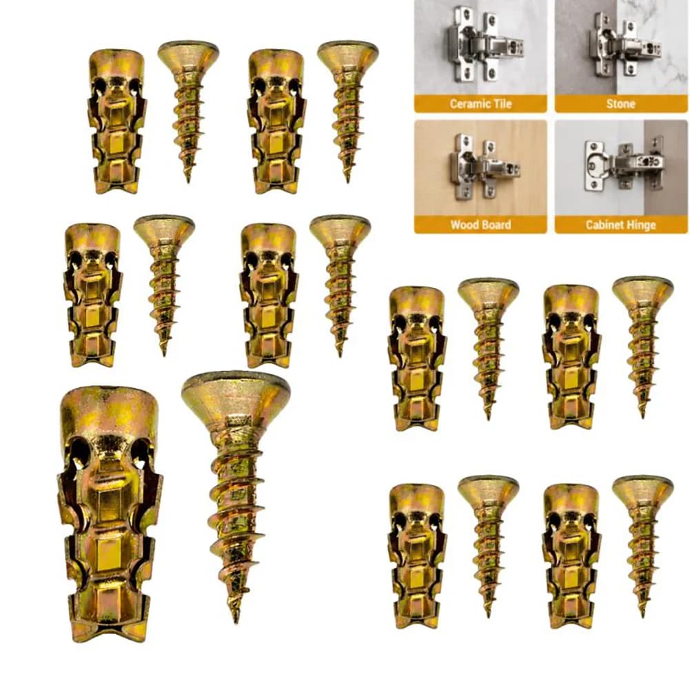 30/50/60/90Packs 6*14mm Door Hinge Thread Repair Screws Set Steel Self Tapping Screws Expansion Wall Anchors Fasteners Tools
