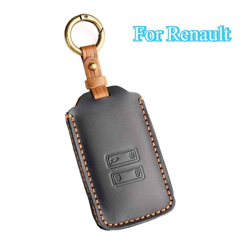 Cover in Pelle per Chiavi Auto Renault Captur, Koleos, Kadjar, Zoe, Arkana, Espace, Clio, Megane, Grand Scenic, Sandero, Dacia Duster