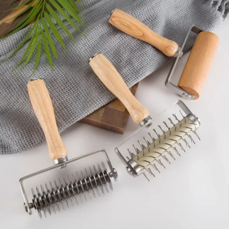 Creative Baking Tool Pizza Needle Punch Dim Sum Dragnet Roller Knife Oak Flour Stick Rolling Pin Kitchen Gadgets
