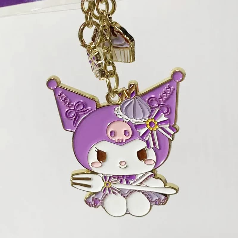 Kawaii Kuromi Action Figure Toys Anime Cat Dolls Key Buckle Backpack Pendant Keychains Collection Model Gifts For Kids Girls