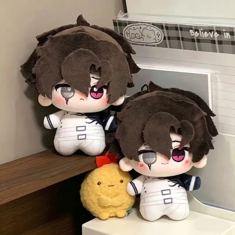 10cm Anime Identity V The Dentist Finsen Hunter Stuffed Doll Plushie Backpack Pandents Keychain Doll Plush Toys Birthday Gifts