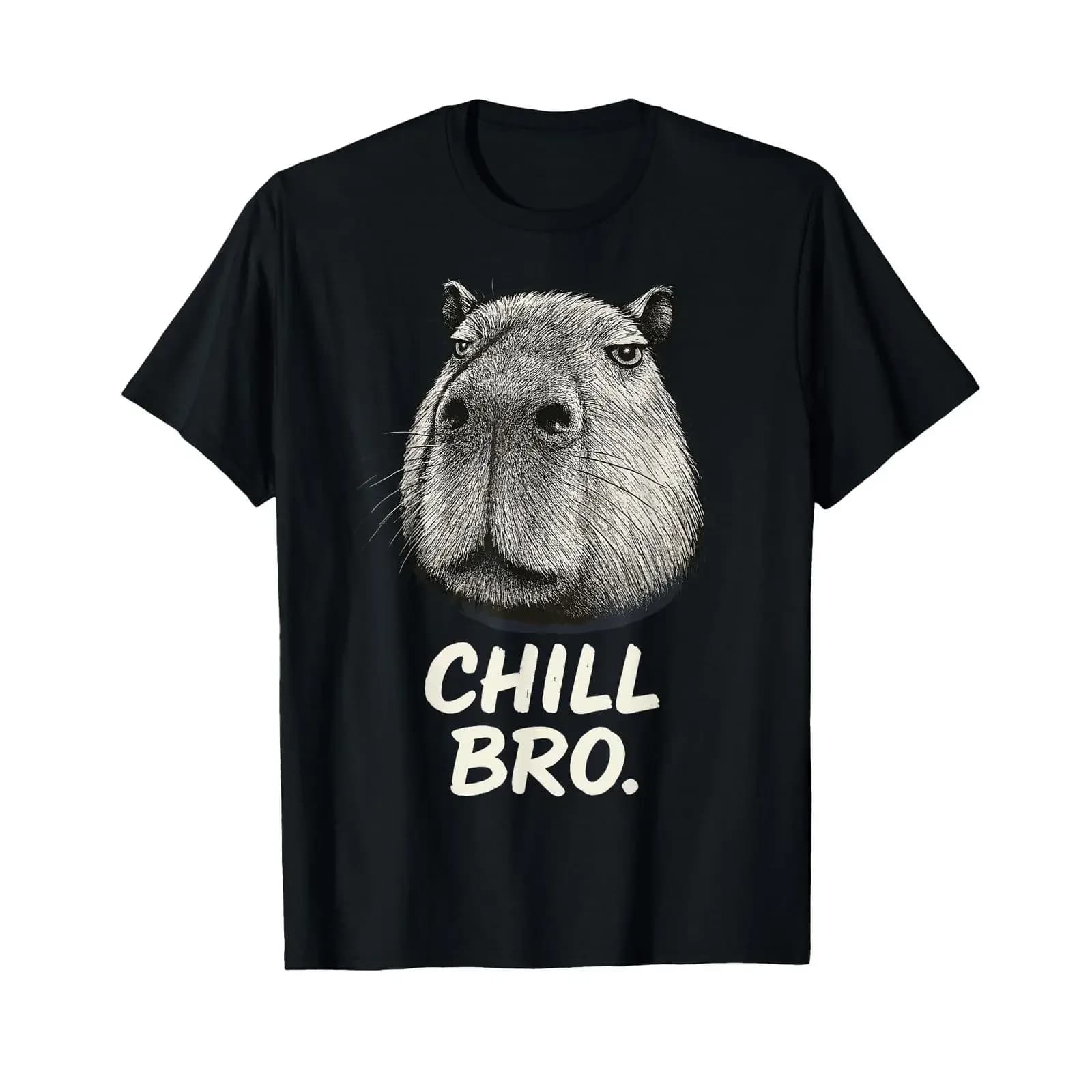 Chill Bro Cooler Capybara Sunglasses Funny Saying Gamer T Shirt vintage Washed Stylish Unisex Top For Everyday Wear Slightly