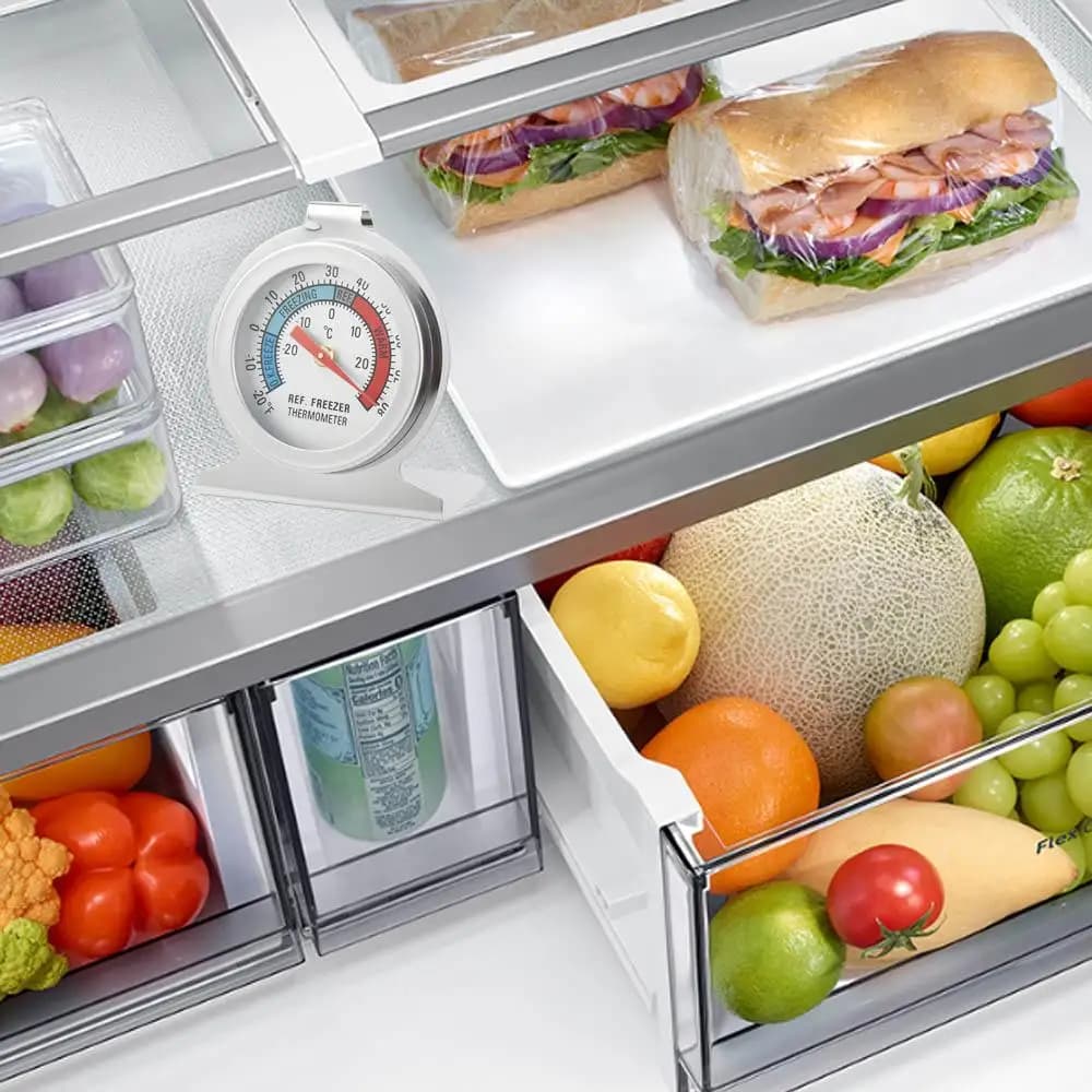 Termometro da Frigorifero in Acciaio per Mantenere Fresco, Strumento da Cucina, Misuratore di Temperatura per Frigo e Congelatore, Sensore di Temperatura