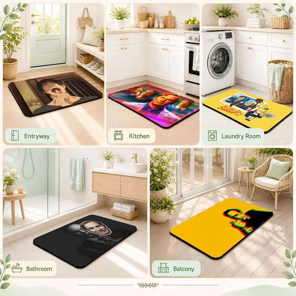 Pink Camouflage Pattern Floor Mat Diatomite Quick Dry Mat Absorbent & Non Slip for Bathroom & Entryway