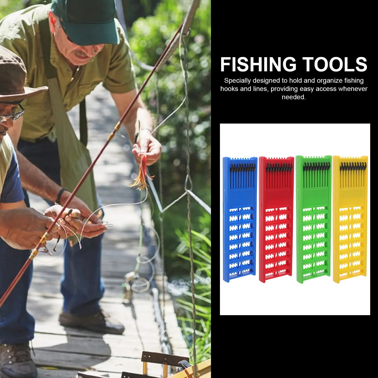 Set di 4 Porta Ami da Pesca in ABS, Organizzatore Compatto e Leggero per Lenza, Scatola Porta Attrezzatura da Pesca