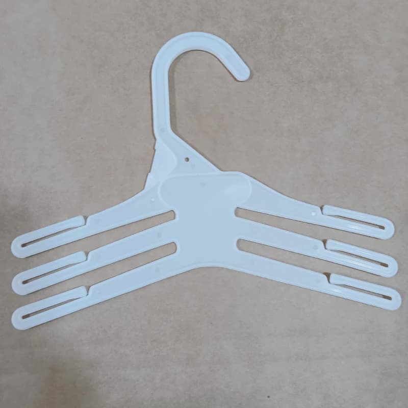 Multifunctional plastic clothes hanger for children's non-slip pants 3 layers white coat rack 20 pieces