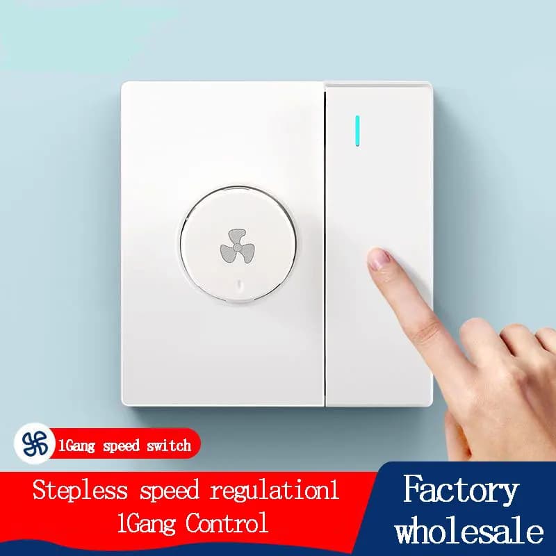 86 Tipo Ventilatore Ventilatore elettrico Regolazione continua della velocità con pannello interruttori Regolatore di velocità della ventola da soffitto 1Gang con interruttore di velocità 300W