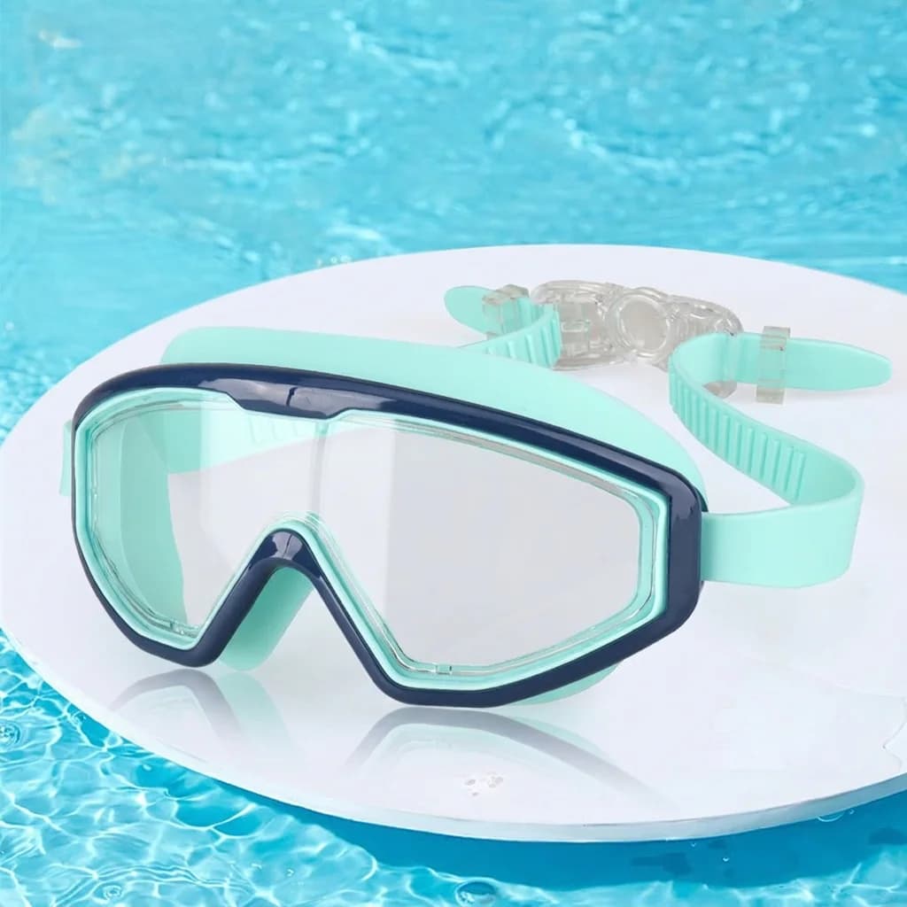 Occhialini da Nuoto con Montatura Grande, Impermeabili, Anti-UV, Anti-Appannamento, per Acqua