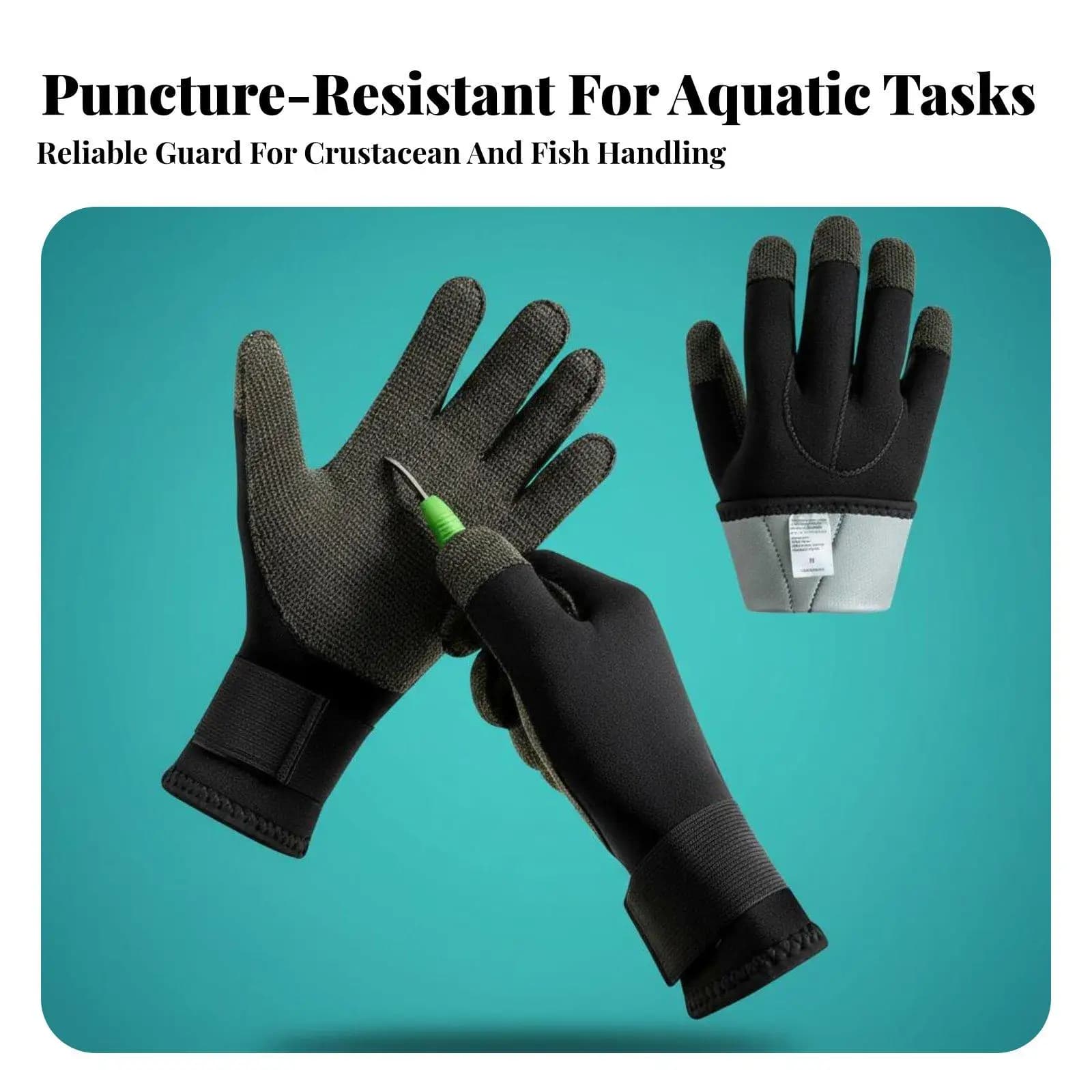 Anti Cut Diving Gloves 3mm Thick Neoprene Fishing Gloves for Men Waterproof Non Slip Scuba Diving Snorkeling Spearfishing Hand