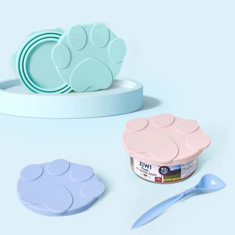Nuovo portatile in silicone per cani e gatti coperchio in scatola 2-in-1 sigillante per alimenti cucchiaio copertura per alimenti per animali domestici conservazione coperchi per conservazione fresca ciotola prodotti per animali domestici