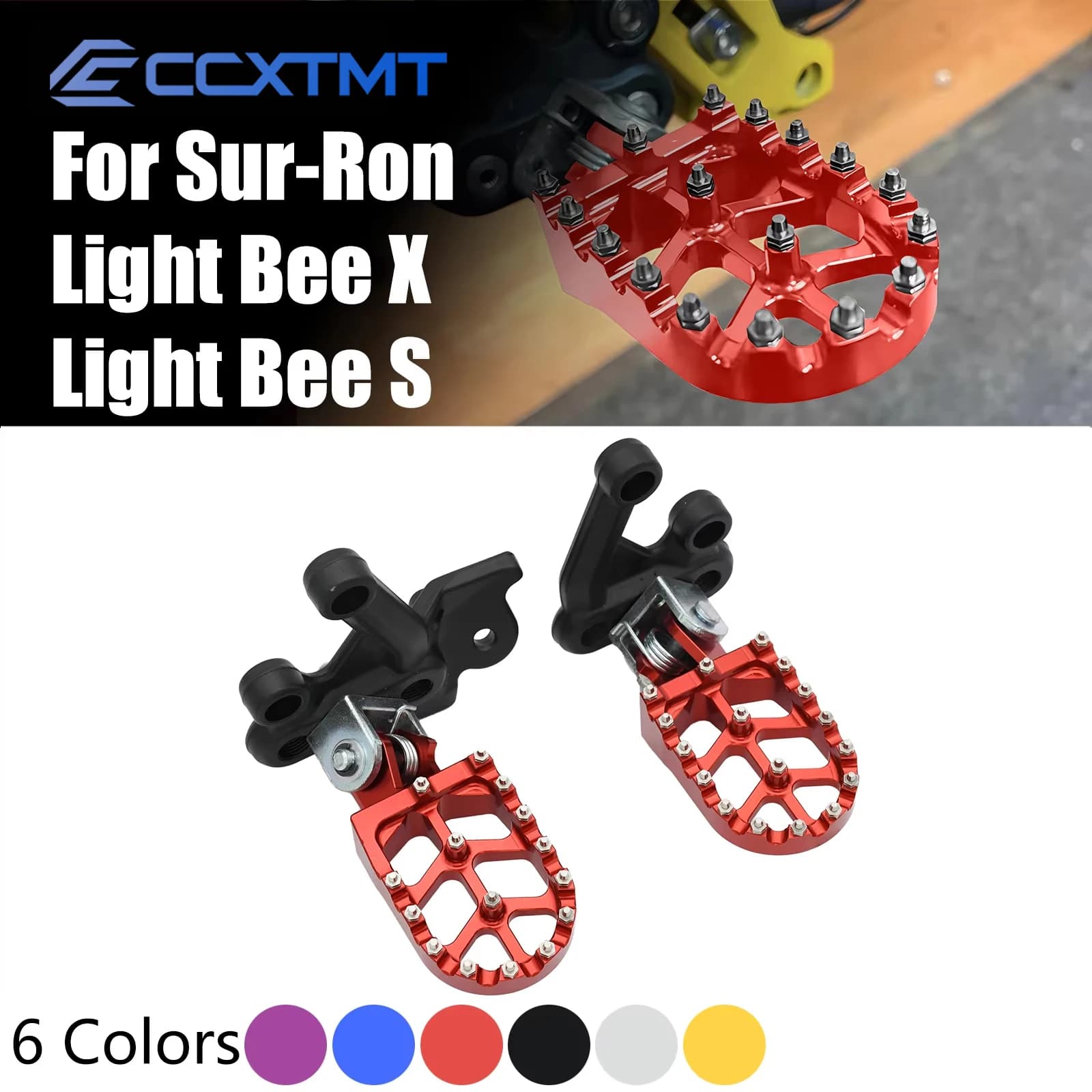 Pedane CNC poggiapiedi pedane pedane staffa per Sur Ron Sur-Ron Surron Light Bee S & Light Bee X Motocross elettrico universale