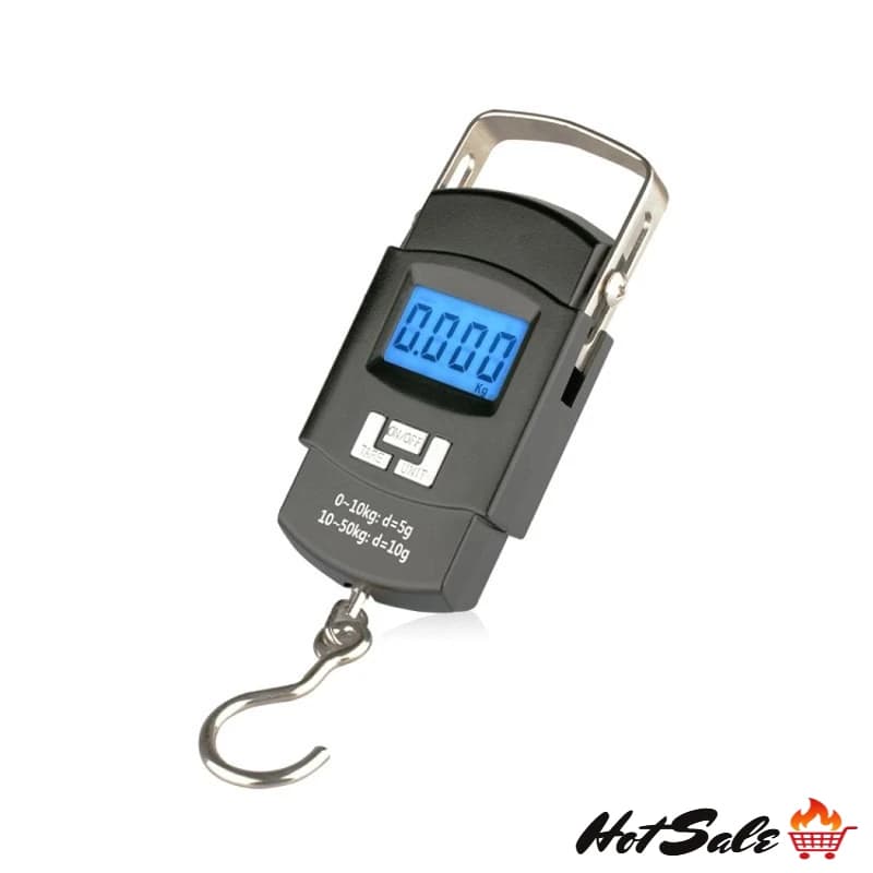 Bilancia Digitale Portatile da 50kg, Mini Bilancia Elettronica a Gancio per Bagagli da Viaggio, Pesatura Espressa (Batteria Non Inclusa)