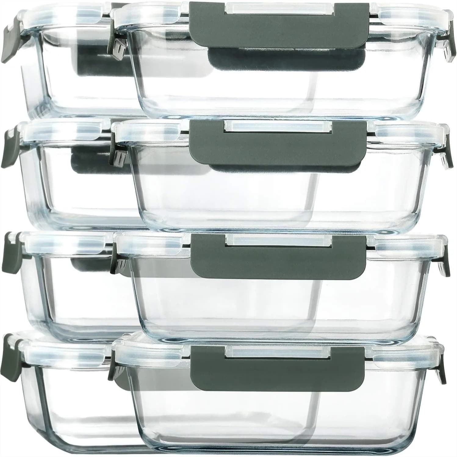 30 oz Glass Meal Prep Containers with Airtight Lids for Microwave Oven Freezer Dishwasher
